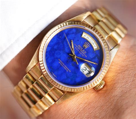 rolex day date lapis lazuli|Rolex Day-Date watch.